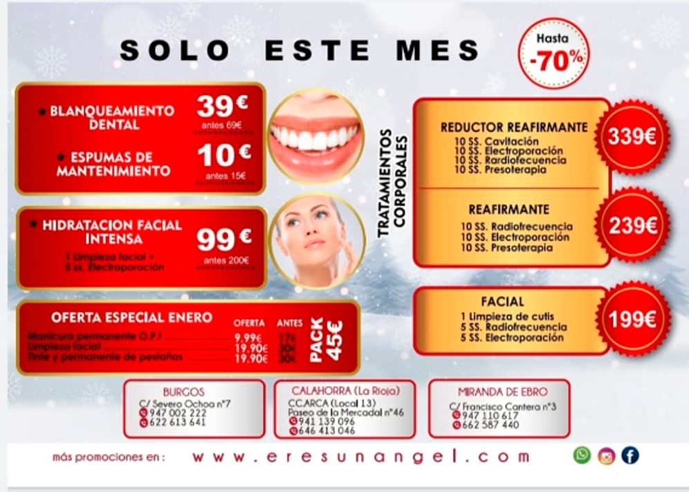 ERES UN ANGEL OFERTAS DEPILCACIÓN BLANQUAMIENTO